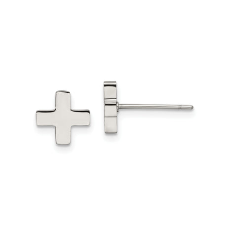 316 Stainless Steel Cross Stud Earrings, Minimalist Christian Jewelry for Men and Women
