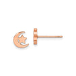 316 Stainless Steel Stud Earrings, Crescent Moon and Star, Rose Gold Tone, Islamic Spiritual Style