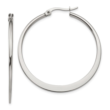 Stainless Steel Hoop Earrings, Sleek Polished Minimalist Design, Hypoallergenic Fashion Jewelry