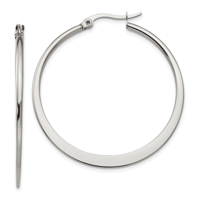 Stainless Steel Hoop Earrings, Sleek Polished Minimalist Design, Hypoallergenic Fashion Jewelry