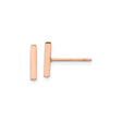 Stainless Steel Bar Stud Earrings, Rose Gold-Tone, Minimalist Linear Design for Women