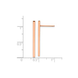 Stainless Steel Bar Stud Earrings, Minimalist Rose Gold Tone, Modern Linear Design