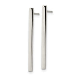 316 Stainless Steel Bar Stud Earrings, Vertical Polished Geometric Design for Women