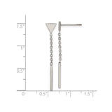 316 Stainless Steel Drop Earrings with Triangle Stud and Vertical Bar, Geometric Minimalist Style
