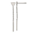 316 Stainless Steel Drop Earrings with Triangle Stud and Vertical Bar, Geometric Minimalist Style