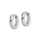 Stainless Steel Hoop Earrings with Hinged Closure, Polished Minimalist Huggie Style
