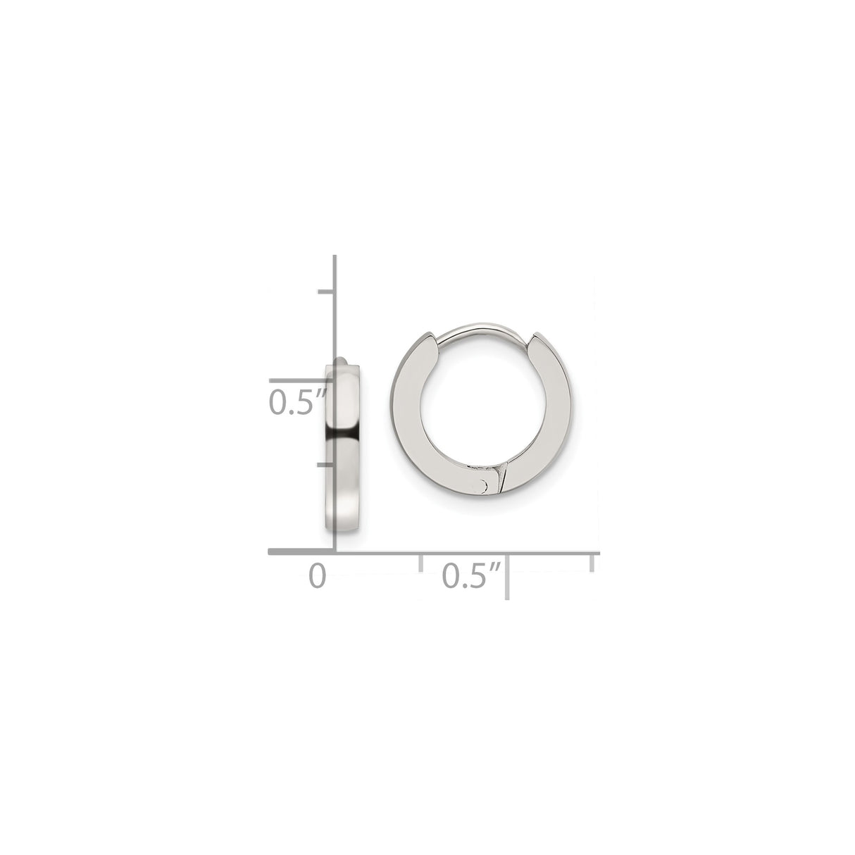 Stainless Steel Hoop Earrings with Hinged Closure, Polished Minimalist Huggie Style