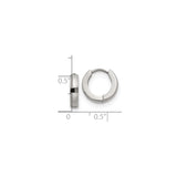 Stainless Steel Huggie Hoop Earrings, Polished Minimalist Design, Hinged Clasp, Unisex
