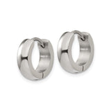 Stainless Steel Hoop Earrings, Polished Minimalist Hinged Design for Men and Unisex Wear
