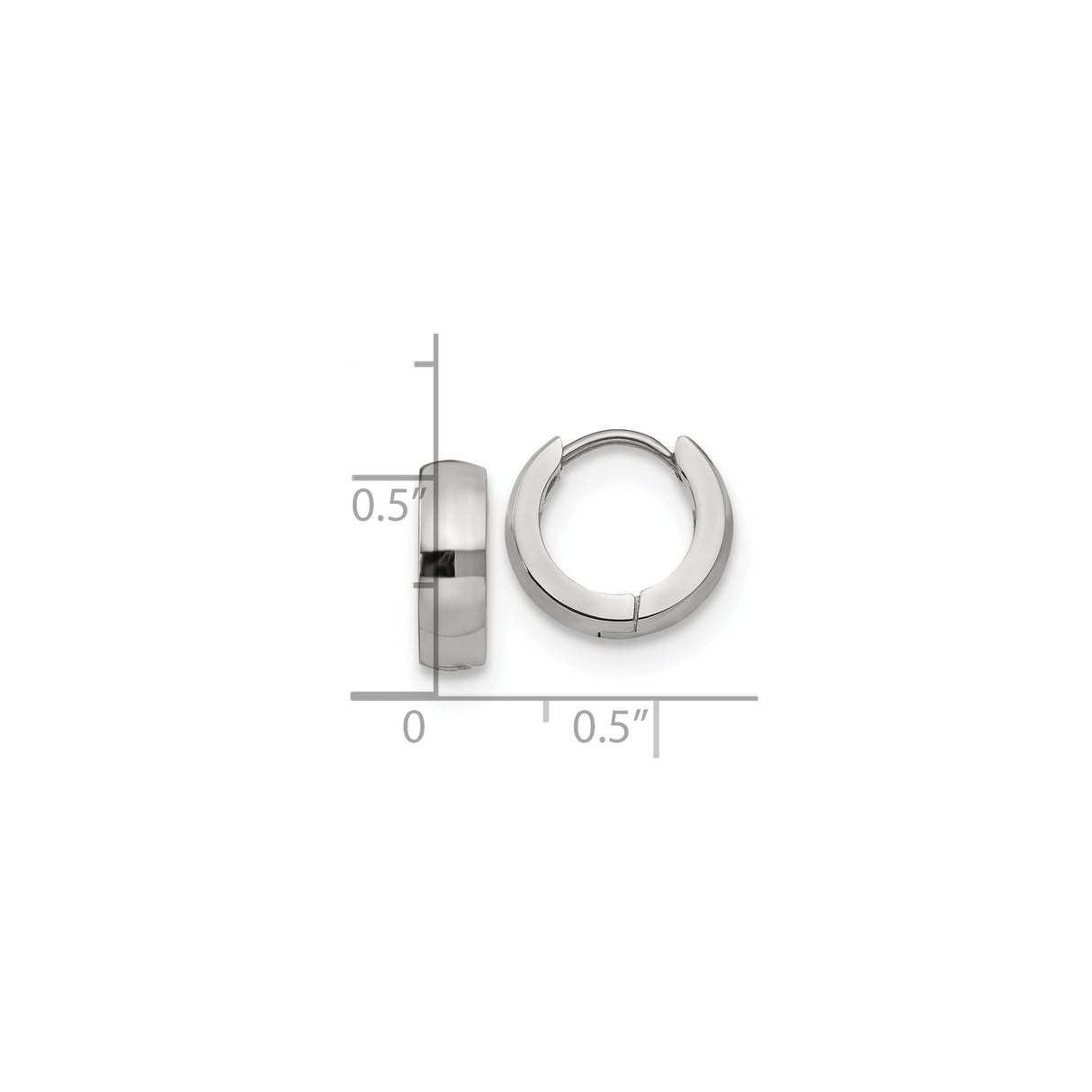 Stainless Steel Hoop Earrings, Polished Minimalist Hinged Design for Men and Unisex Wear