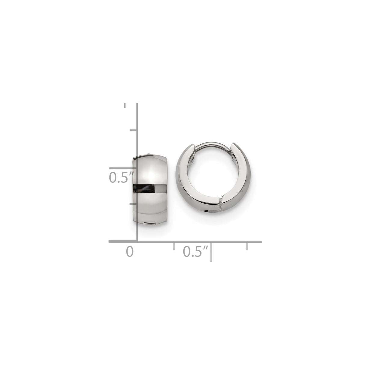 316 Stainless Steel Huggie Hoop Earrings, 6mm Minimalist Design, Hinged Closure, Mirror Finish