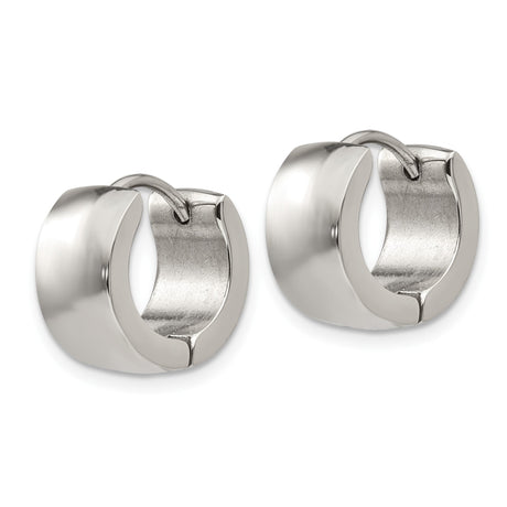 316 Stainless Steel Huggie Hoop Earrings, Polished Minimalist Hinged Design, Unisex Hypoallergenic Jewelry