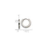 316 Stainless Steel Hoop Earrings, Brushed Finish Huggie Style, Minimalist Unisex Design