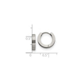 Stainless Steel Huggie Hoop Earrings, Brushed and Polished Minimalist Design