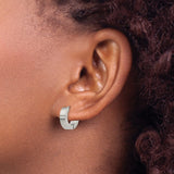 316 Stainless Steel Hoop Earrings, Brushed and Polished Huggie Style, Unisex Minimalist Design
