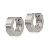 Stainless Steel Hoop Earrings, Brushed and Polished Finish, Modern Minimalist Unisex Huggie Hoops