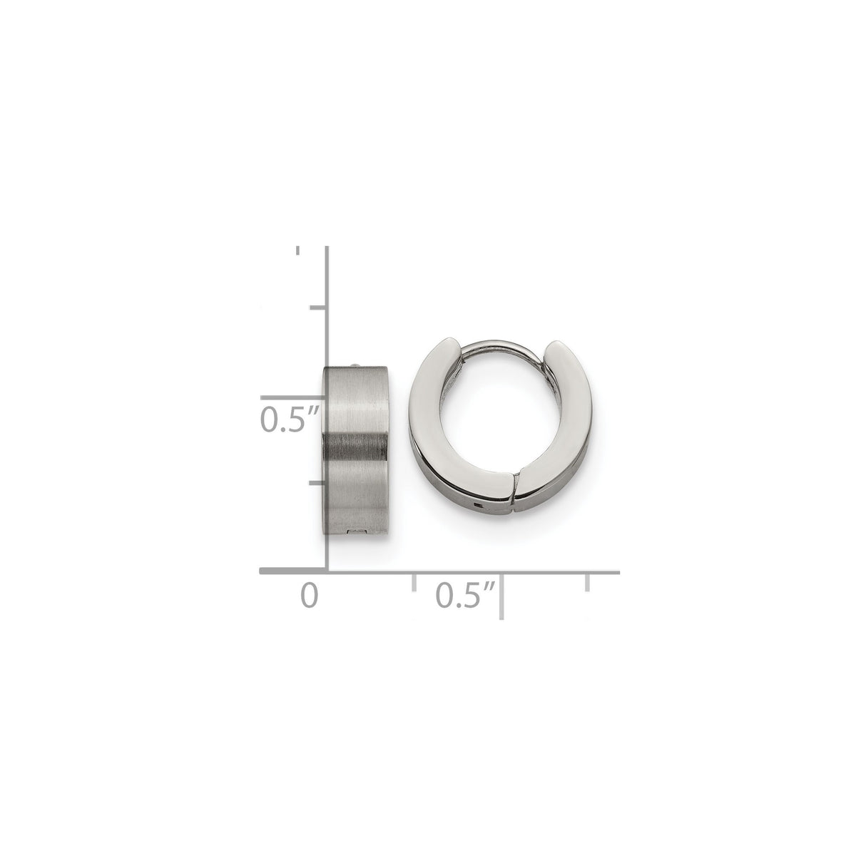 Stainless Steel Hoop Earrings, Brushed and Polished Finish, Modern Minimalist Unisex Huggie Hoops