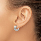 316 Stainless Steel Huggie Hoop Earrings, Brushed and Polished Finish, Unisex Modern Style