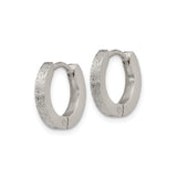 316 Stainless Steel Hoop Earrings with Brushed Textured Finish, Hypoallergenic, Unisex Modern Style