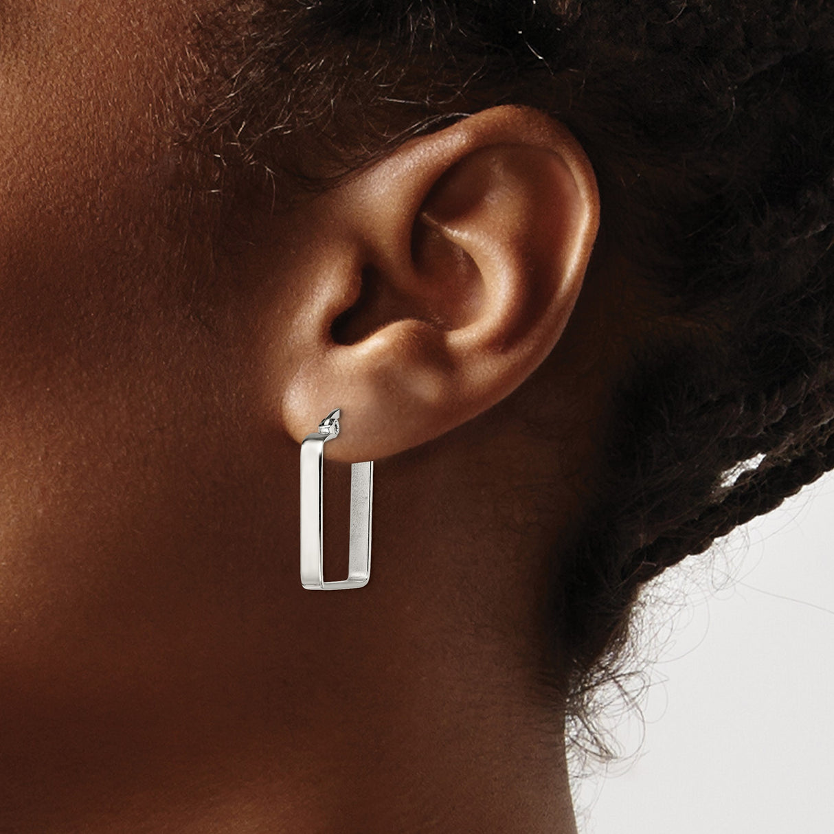 Stainless Steel Square Hoop Earrings, Sleek Modern Minimalist Design for Women
