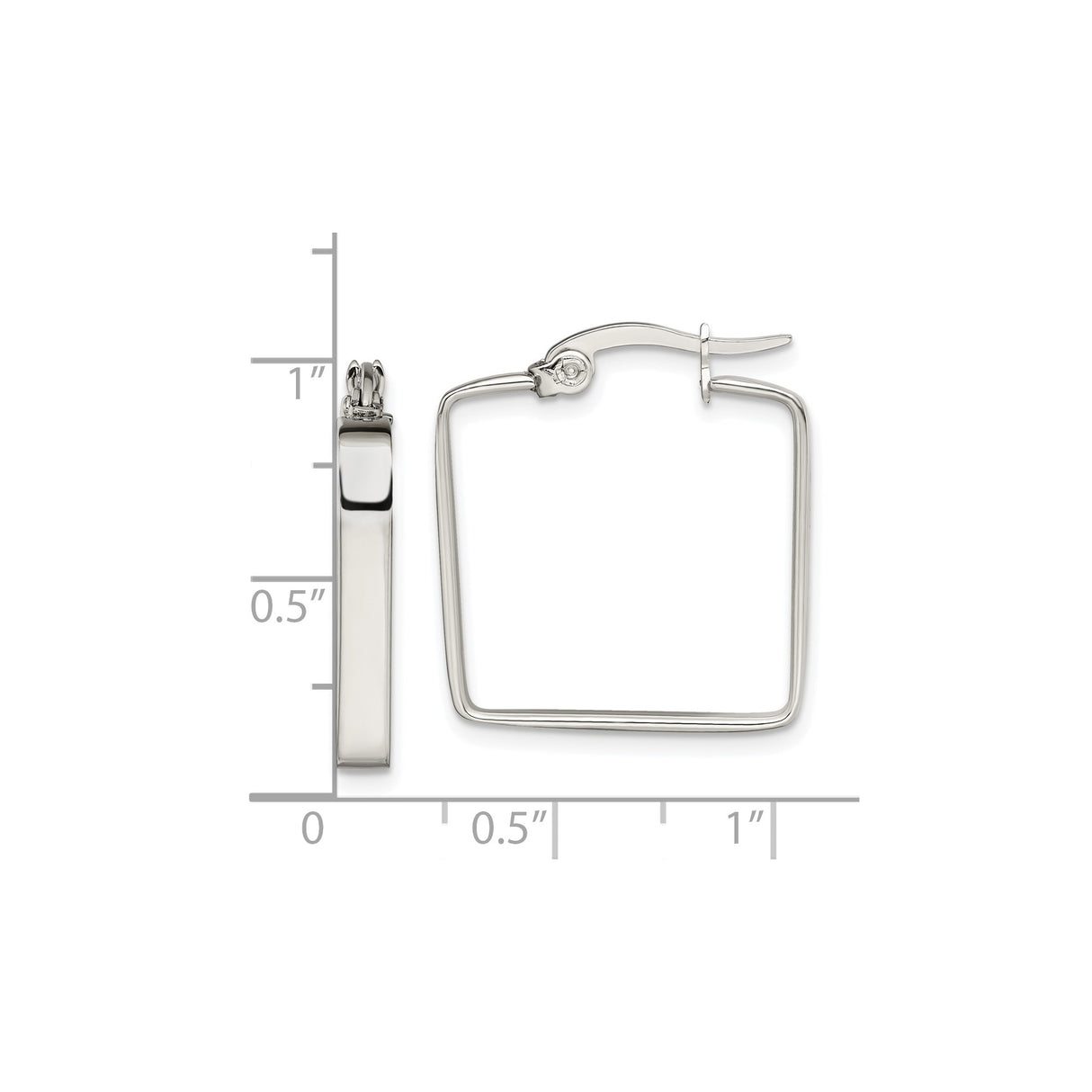 Stainless Steel Square Hoop Earrings, Sleek Modern Minimalist Design for Women