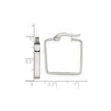 Stainless Steel Square Hoop Earrings, Sleek Modern Minimalist Design for Women