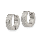 316 Stainless Steel Hoop Earrings, Brushed Textured Round Design, Hypoallergenic Minimalist Style