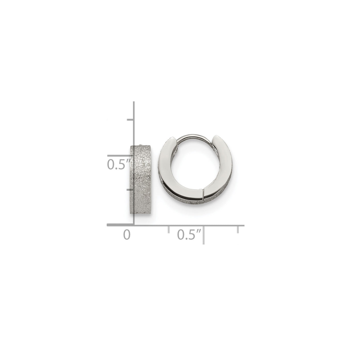 316 Stainless Steel Hoop Earrings, Brushed Textured Round Design, Hypoallergenic Minimalist Style