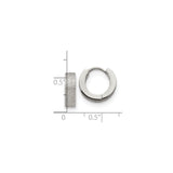 316 Stainless Steel Hoop Earrings, Brushed Textured Round Design, Hypoallergenic Minimalist Style