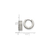 Stainless Steel Huggie Hoop Earrings with Textured Exterior and Smooth Interior Finish