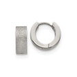 Stainless Steel Huggie Hoop Earrings with Textured Exterior and Smooth Interior Finish