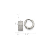 316 Stainless Steel Hoop Earrings, Matte Textured Wide Huggie Style, Unisex Modern Design