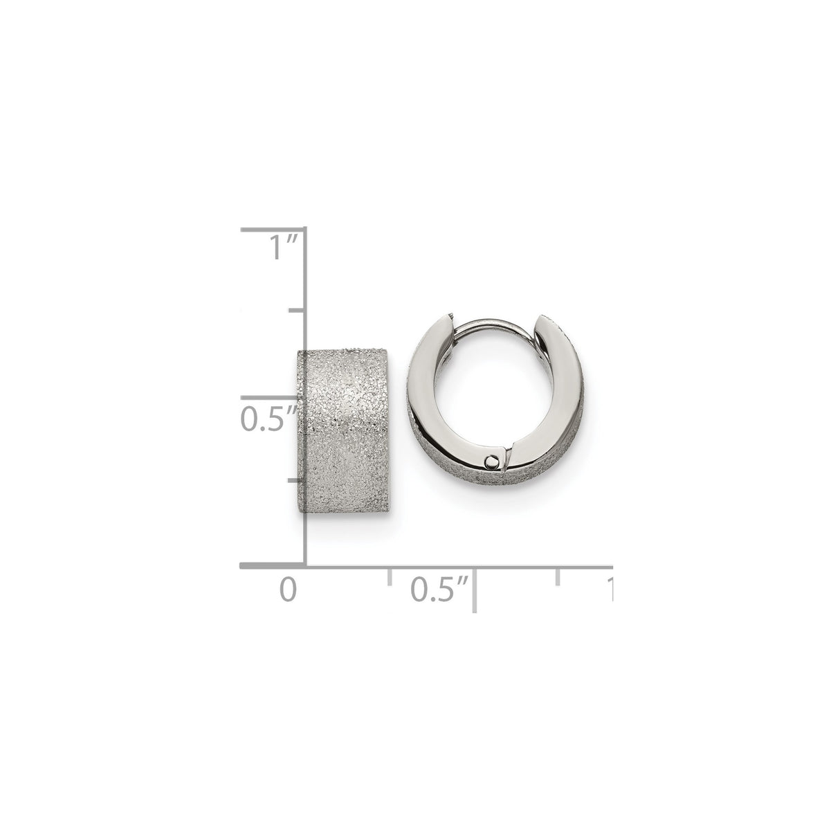 Stainless Steel Hoop Earrings, Brushed Finish, Matte Texture, Unisex, Hypoallergenic, Tarnish Resistant