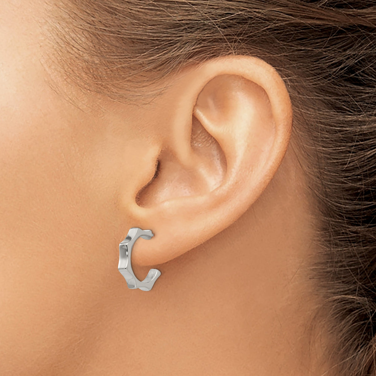 Stainless Steel Hoop Earrings, Gear Edge Industrial Style, Unisex Punk Jewelry