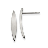 Stainless Steel Curved Dagger Stud Earrings, Minimalist Polished Unisex Design