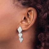 316 Stainless Steel Drop Earrings with Stacked Rhombus Design, Geometric Minimalist Style