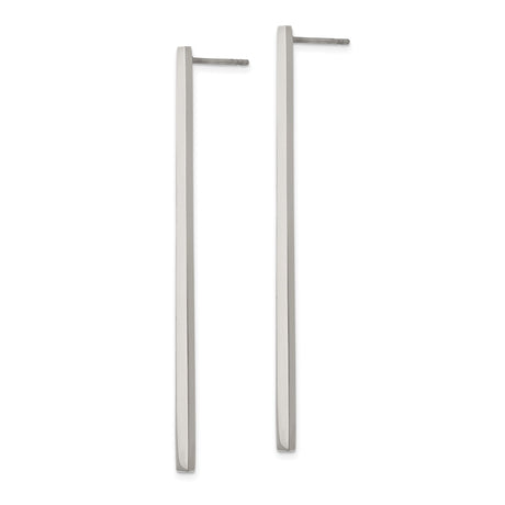 316 Stainless Steel Drop Earrings, Minimalist Vertical Bar Dangle Design for Women