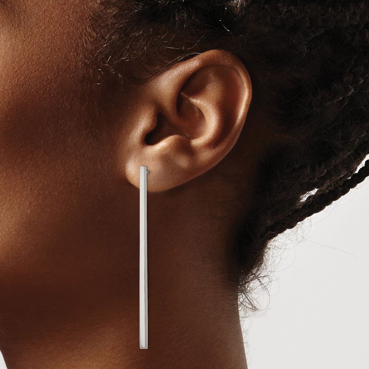 316 Stainless Steel Drop Earrings, Minimalist Vertical Bar Dangle Design for Women