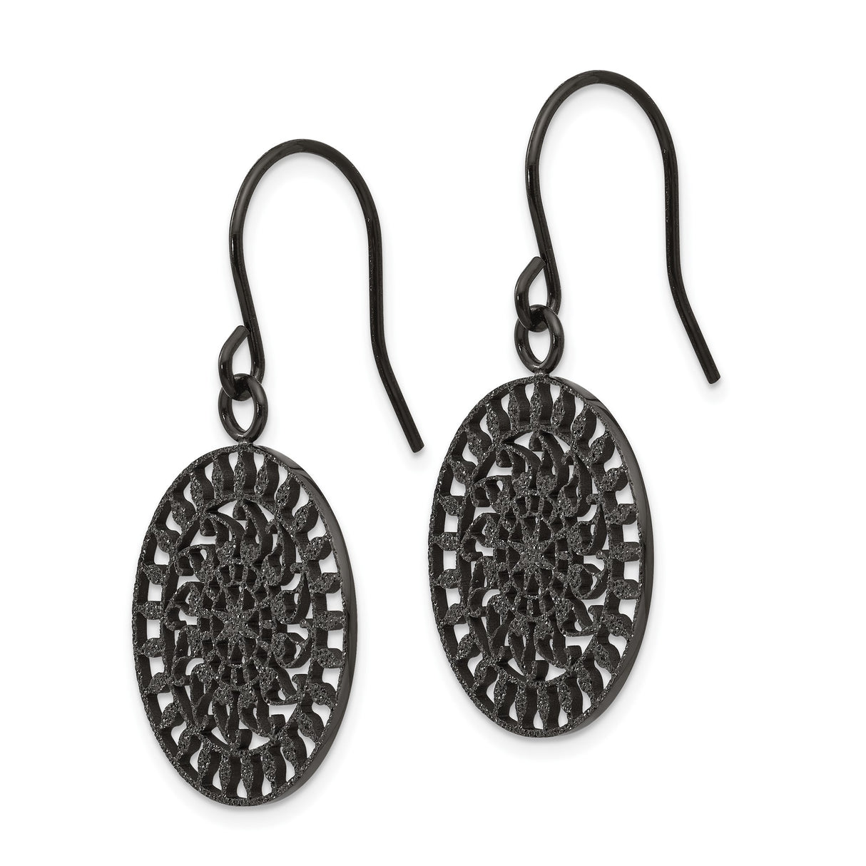 Stainless Steel Dangle Earrings with Spiral Mandala Design, Boho Geometric Style for Women