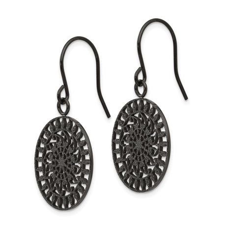 Stainless Steel Dangle Earrings with Spiral Mandala Design, Boho Geometric Style for Women