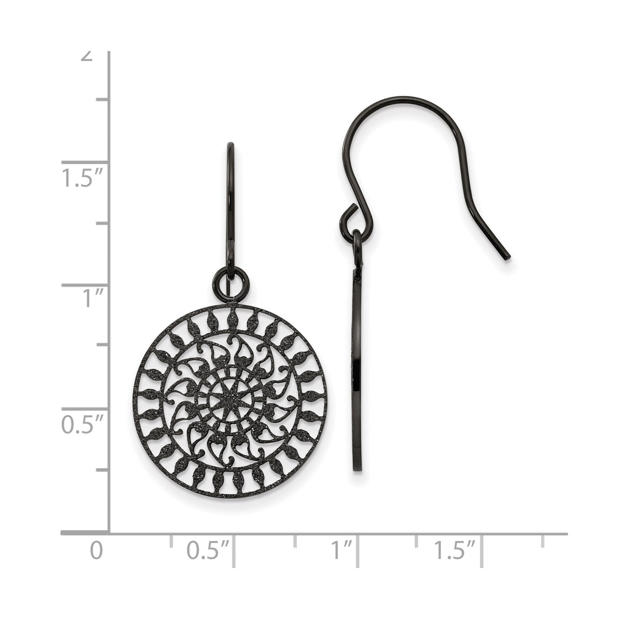 Stainless Steel Dangle Earrings with Spiral Mandala Design, Boho Geometric Style for Women