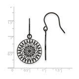 Stainless Steel Dangle Earrings with Spiral Mandala Design, Boho Geometric Style for Women