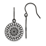 Stainless Steel Dangle Earrings with Spiral Mandala Design, Boho Geometric Style for Women