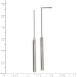 316 Stainless Steel Threader Earrings, Minimalist Long Bar Drop with Chain, Unisex Modern Dangle Style