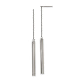 316 Stainless Steel Threader Earrings, Minimalist Long Bar Drop with Chain, Unisex Modern Dangle Style