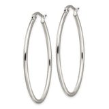 Stainless Steel Oval Hoop Earrings, Sleek Polished Minimalist Style for Women