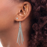 Stainless Steel Dangle Earrings with Long Chain Tassels, Modern Minimalist Linear Style for Women
