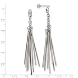 Stainless Steel Dangle Earrings with Long Chain Tassels, Modern Minimalist Linear Style for Women