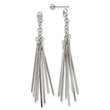 Stainless Steel Dangle Earrings with Long Chain Tassels, Modern Minimalist Linear Style for Women