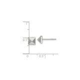 316 Stainless Steel Stud Earrings, Pyramid Square Design, Modern Rocker Style Unisex Jewelry